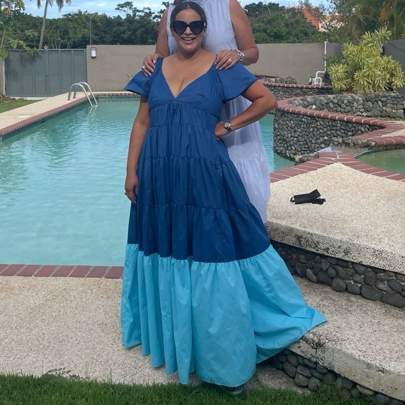 STAUD Blue and Light Blue Maxi Dress - Picture 3 of 3